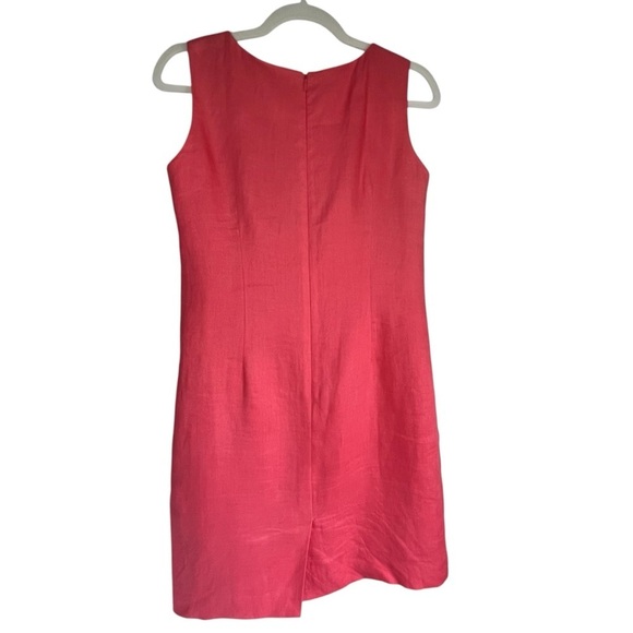 Talbots 100% Irish Linen Sheath Dress Fully Lined Coral Size 8 - Picture 4 of 11